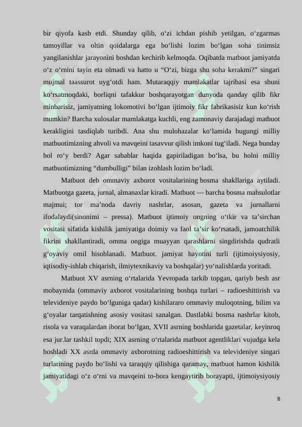 Bosma va Online nashrlarda kontent yaratishn (hududiy nashrlar misolida) 8