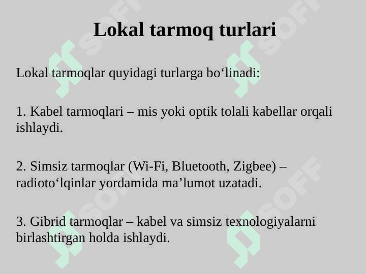 Lokal tarmoq va uning qurilish usullari 4