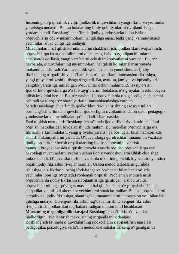 Boshlang‘ich ta’limda o‘quvchilar ijodkorligini rivojlantirish 4