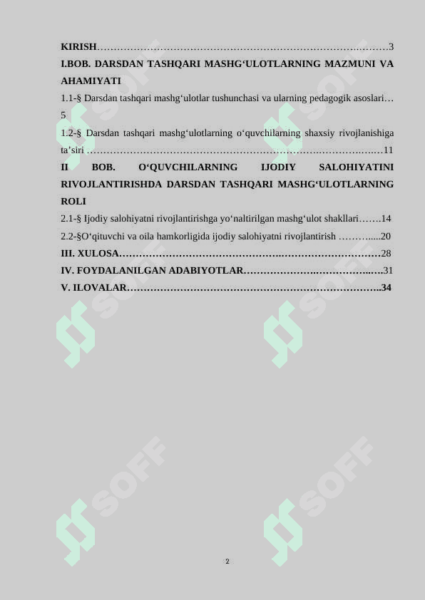DARSDAN TASHQARI MASHG‘ULOTLAR ORQALI O‘QUVCHILARNING IJODIY SALOHIYATINI RIVOJLANTIRISH 2