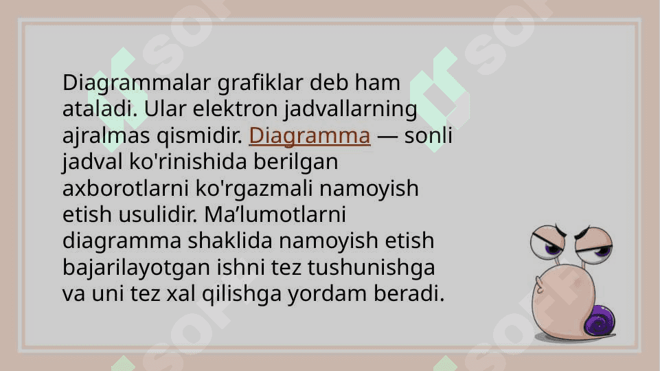 Grafik ko'rinishdagi ob'ektlar ustida ishlash. Sodda grafiklar , diagrammalar 3