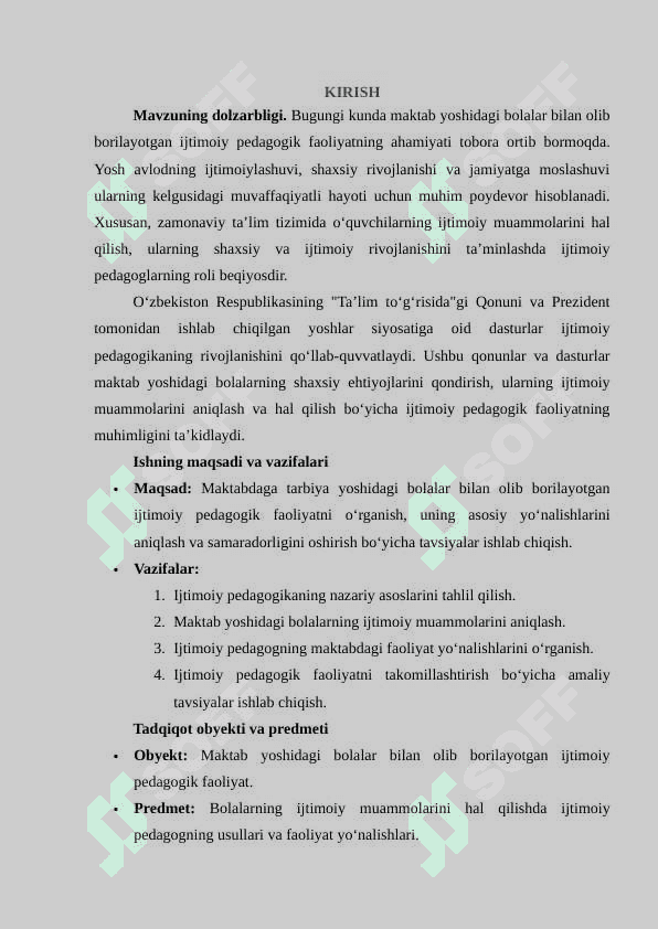 MAKTABDAGI TARBIYA YOSHIDAGI BOLALAR BILAN OLIB BORILAYOTGAN IJTIMIY PEDAGOGIK FAOLIYAT 2