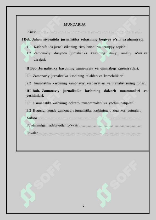 JURNALISTIKA KASBINING  ZAMONAVIY  XUSUSIYATLARI 2