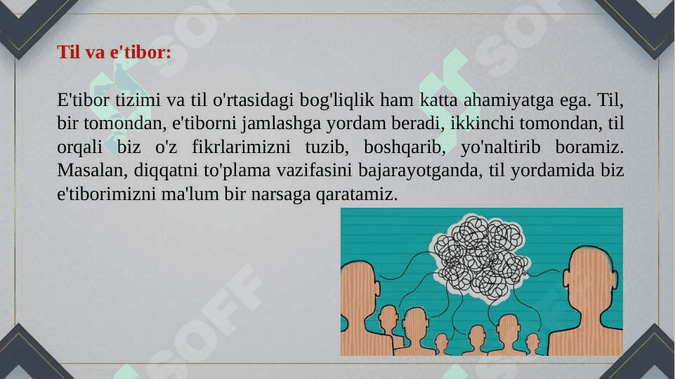 Til va oliy psixologik funksiyalar bog’liqligi. 8