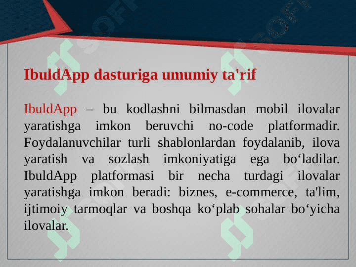 Ibuldapp dasturida mobil ilova yaratish 3 3