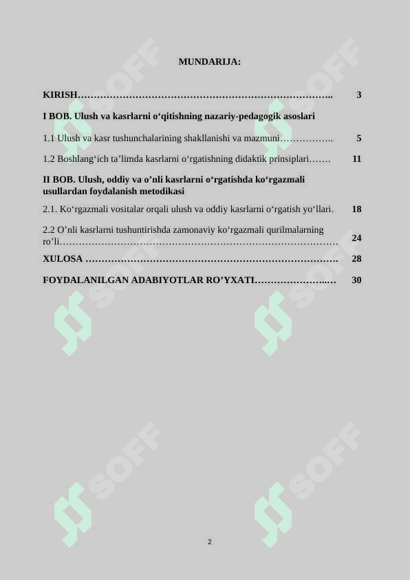 ULUSH VA KASR, O’NLI KASR MAVZUSINI O’RGATISHDA KO’RGAZMALI QURULLARDAN FOYDALANISH. 2