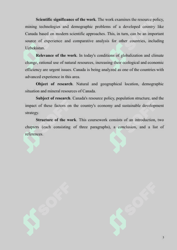 Canada's geographical location, people, and mineral resources 4