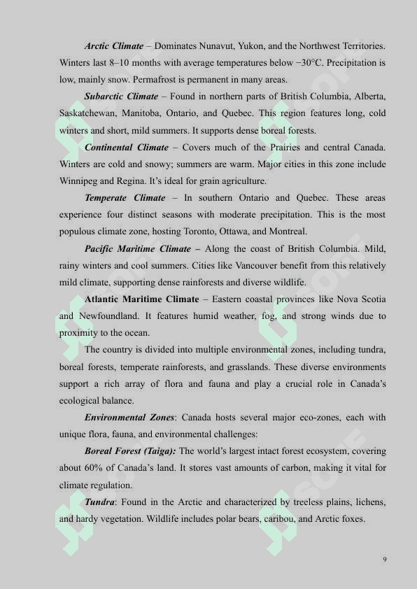 Canada's geographical location, people, and mineral resources 8