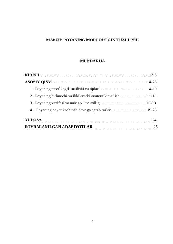 POYANING MORFOLOGIK TUZULISHI