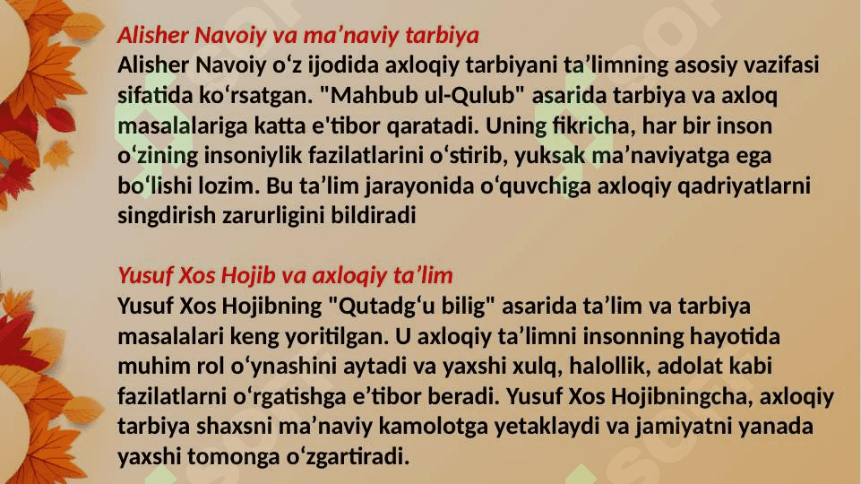 Sharq mutaffakirlari ta’lim metodlari haqida. 6