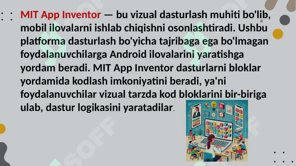 MIT App Inventor tizimi orqali pedagogik ilovalar yaratish. 2