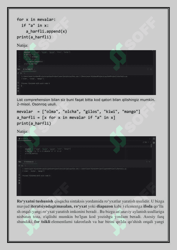 Pythonda List comprehension, zip(), enumerate(), reduce(), itertols 2