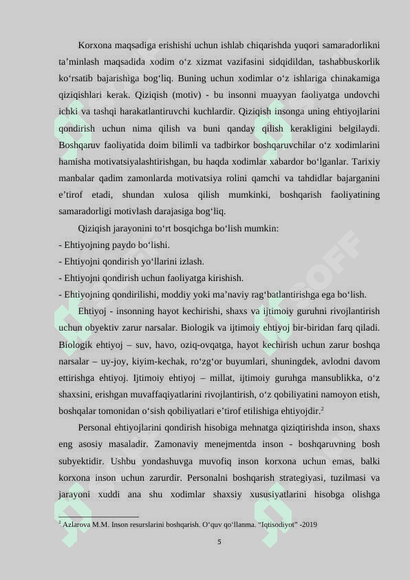 Boshqaruvda mehnatni rag'batlantirish (KURS ISHI) 5