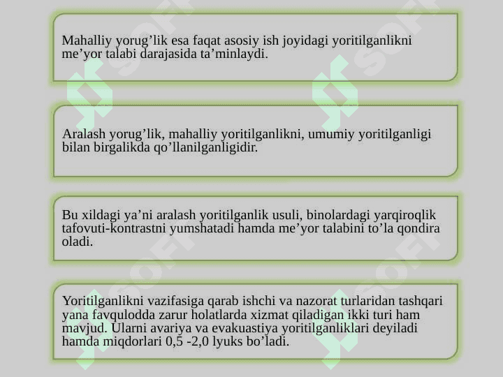 Ishlab chiqarishda yoritilganlikka bo‘lgan talablar 7