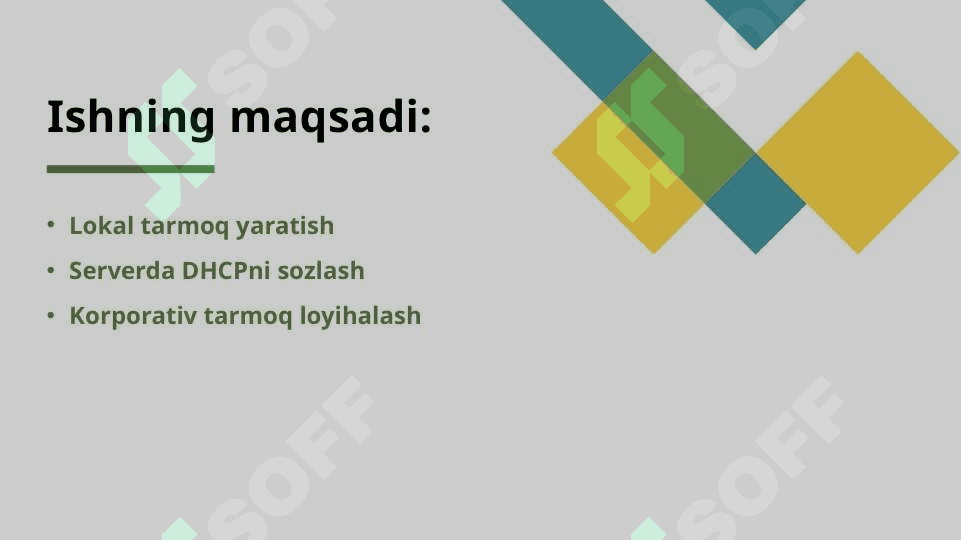 Cisco Packet Tracerda korporativ tarmoqni loyihalash 3