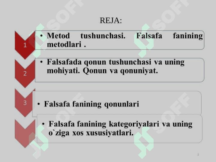Falsafaning metod, qonun va kategoriyalari 2
