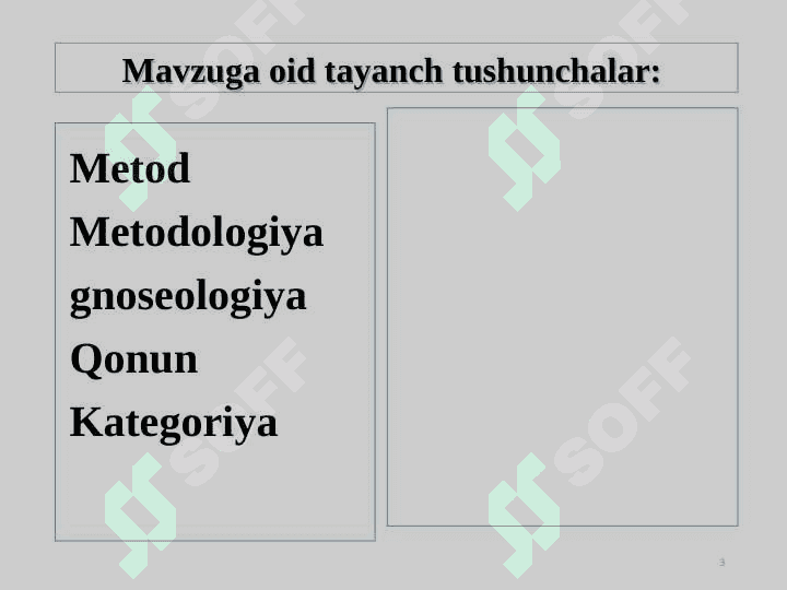 Falsafaning metod, qonun va kategoriyalari 3