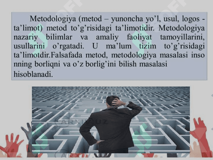 Falsafaning metod, qonun va kategoriyalari 6