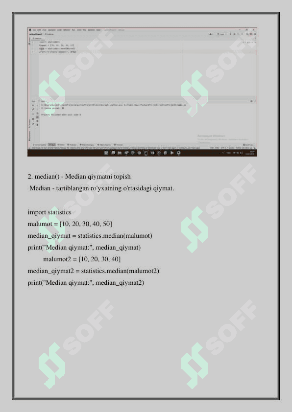Pythonda Statistics kutubxonasi 3