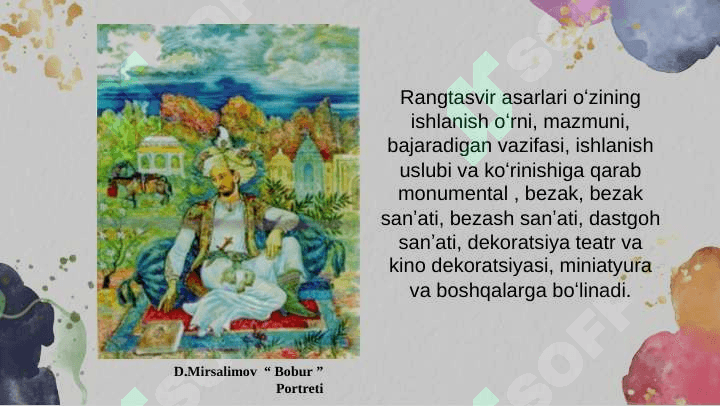 Rangtasvir tasviriy san’atning yetakchi turi 7