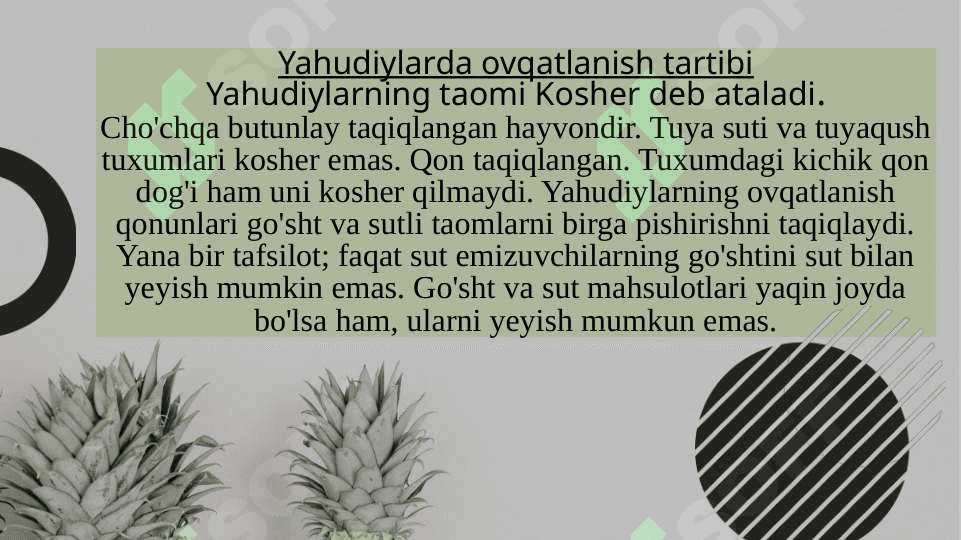 Turli kulinar an'analarini o'rganish  jahon oshxonasi standartida kosher, halol va vegan gastronomiyasi 2