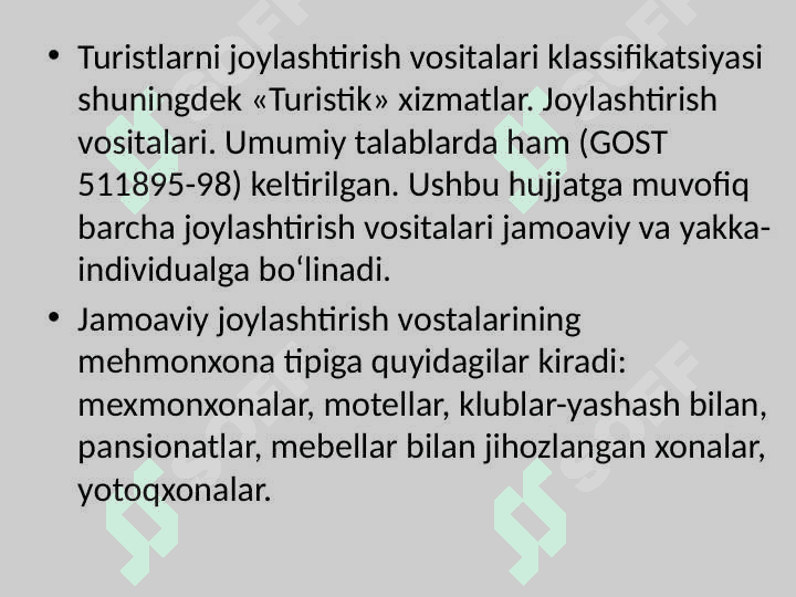TURIZMDA JOYLASHTIRISH VOSITALARI 8