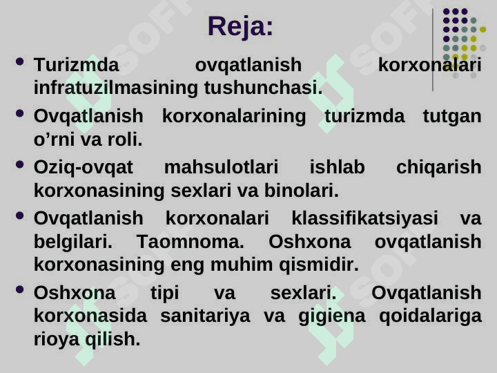 TURIZMDA OVQATLANISH KORXONALARINING INFRATUZILMASI 2