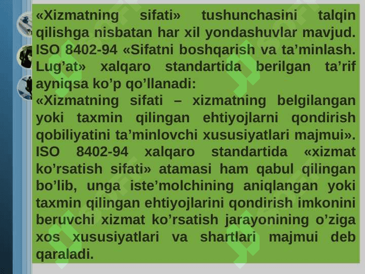 Mexmonxonalarda sifatli xizmat ko’rsatishni tashkil qilish. Mehmonxona xodimlari faoliyatini tashkil etish 5