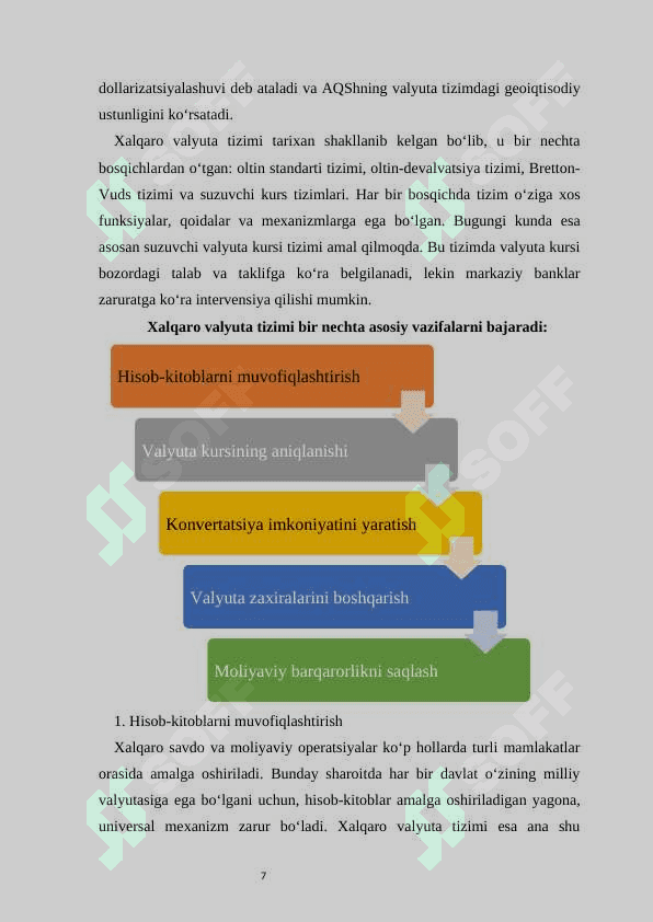 Xalqaro valyuta tizimining shakllanishi va rivojlanishi 7