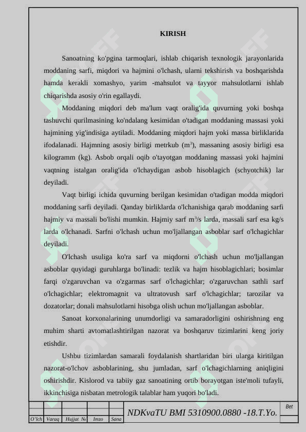 Suv sarfini hisoblagichlarini o‘rganish va ularni tahlili 2