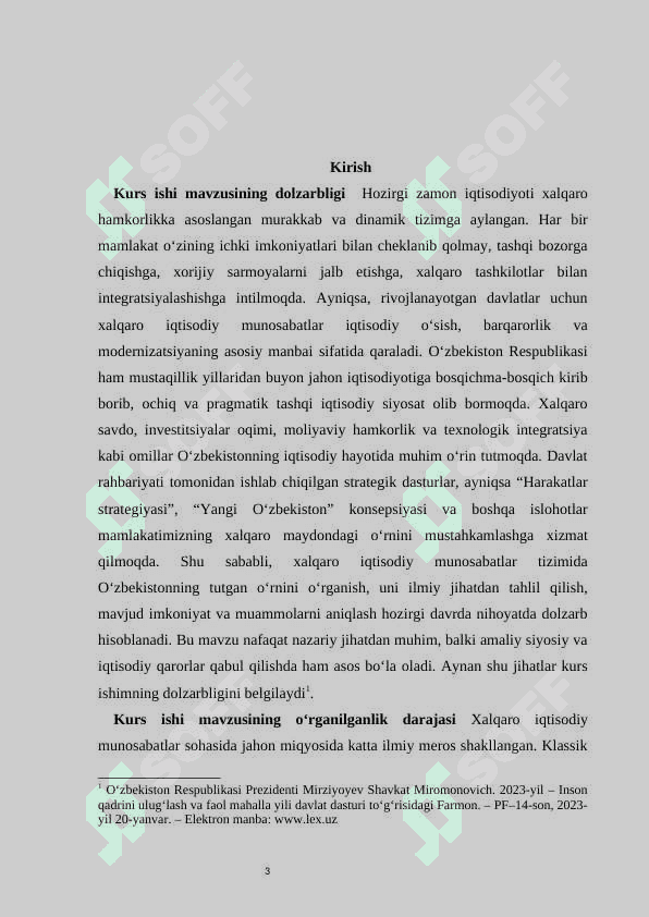 Xalqaro iqtisodiy munosabatlar tizimida O‘zbekistonning o‘rni 3