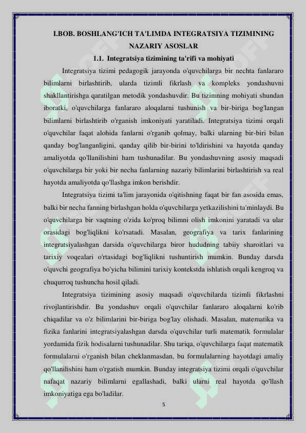 Boshlang'ich sinflarda integratsiya tizimining nazariy jihatlari 5