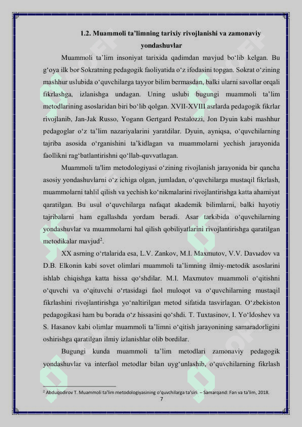 Boshlang'ich sinflarda muammoli ta'lim texnologiyalari 7