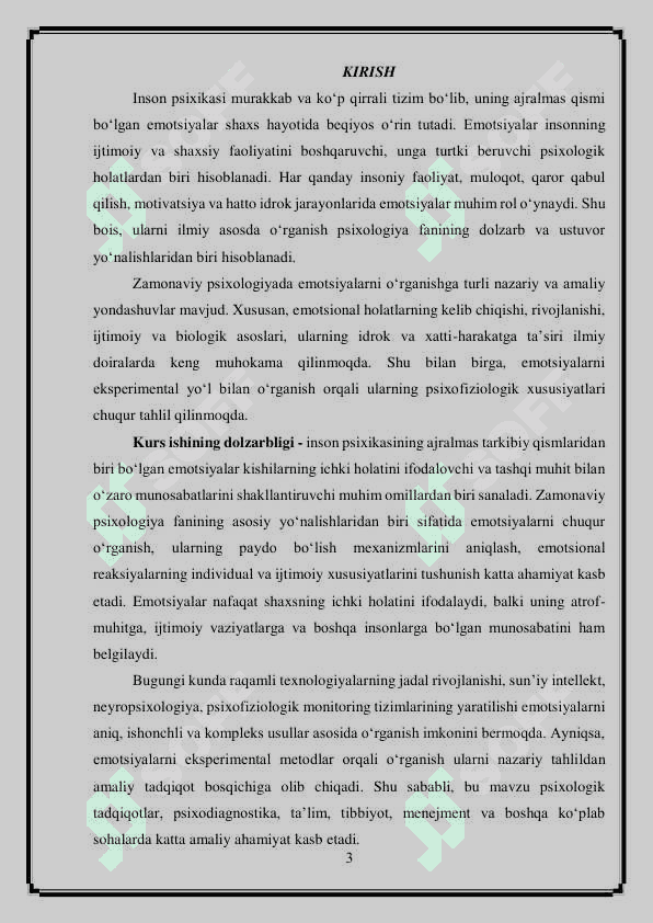 Emotsiyani eksperimental o'rganish 3