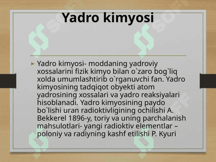 Yadro kimyosining tibbiyotdagi o’rni. Kriminalistikada kimyoning o’rni 3