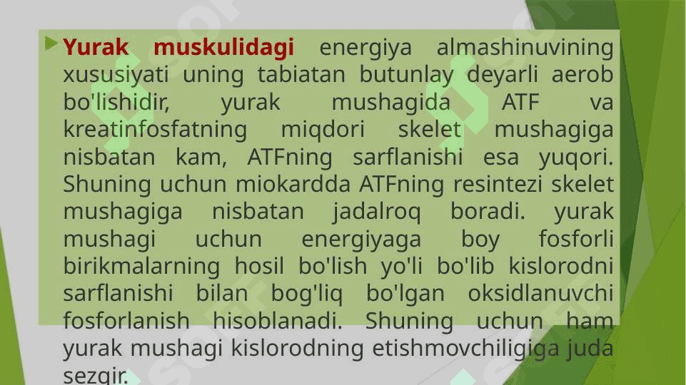 Yurak va mushak  biokimyosi 3