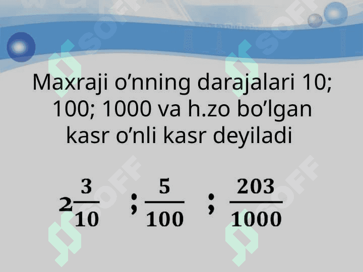 o'nli kasrlar ustida amallar 3