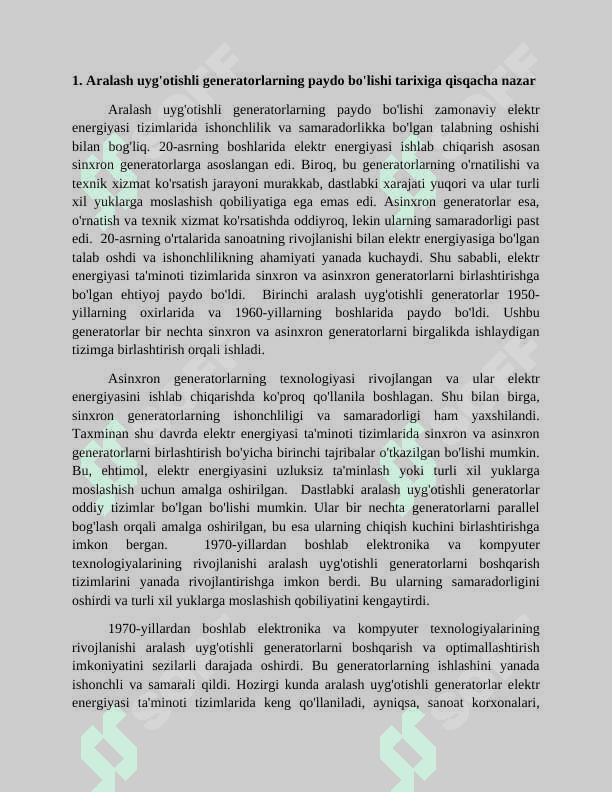 Aralash uyg'otishli generatorlar 3