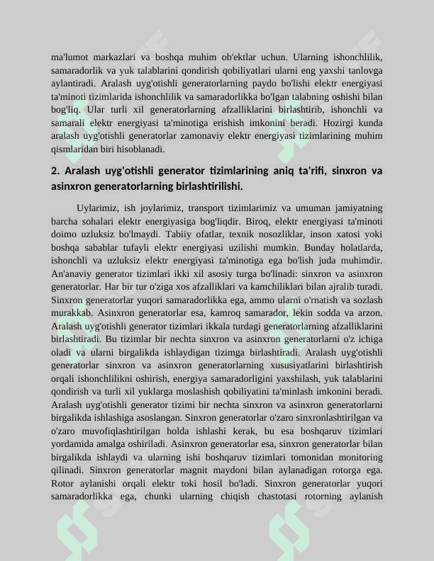 Aralash uyg'otishli generatorlar 4