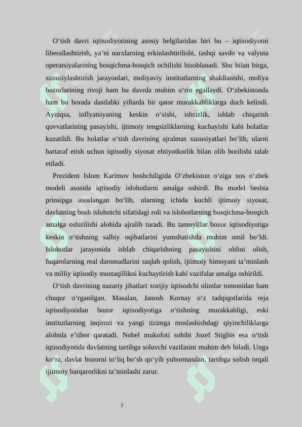 O‘tish davri iqtisodiyoti nazariyasi 7