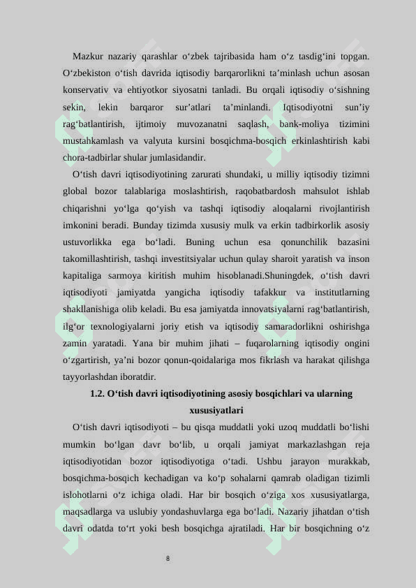 O‘tish davri iqtisodiyoti nazariyasi 8