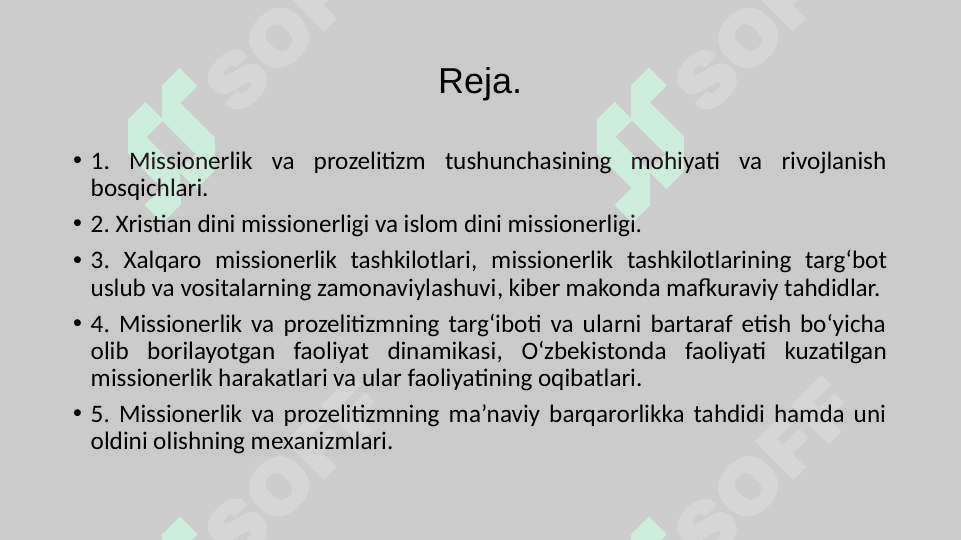 Kiber makonda din. Missionerlik va prozelitizmning siyosiy-ijtimoiy xavfi 2