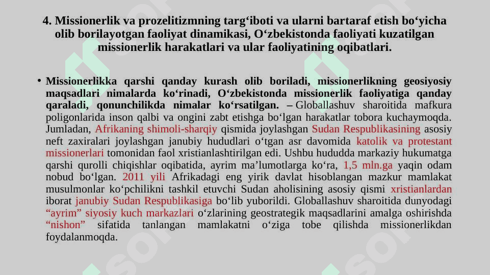 Kiber makonda din. Missionerlik va prozelitizmning siyosiy-ijtimoiy xavfi 8