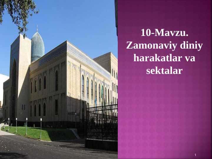 Zamonaviy diniy harakatlar va sektalar