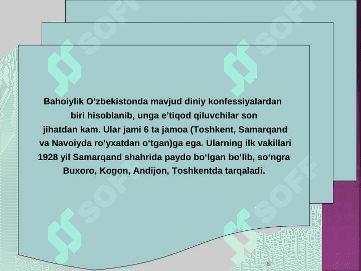 Zamonaviy diniy harakatlar va sektalar 8