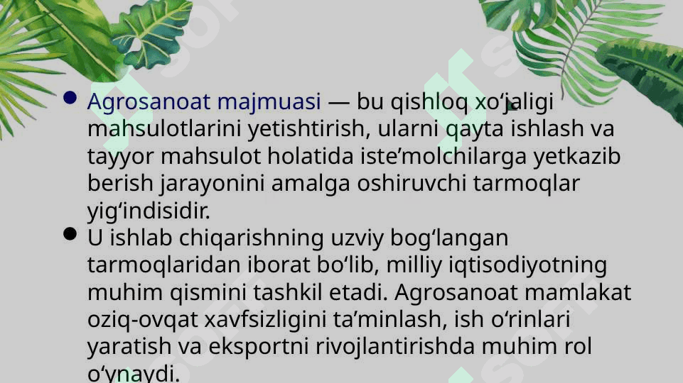 Agrosanoat tarmoqlarining joylashish xususiyatlari 2