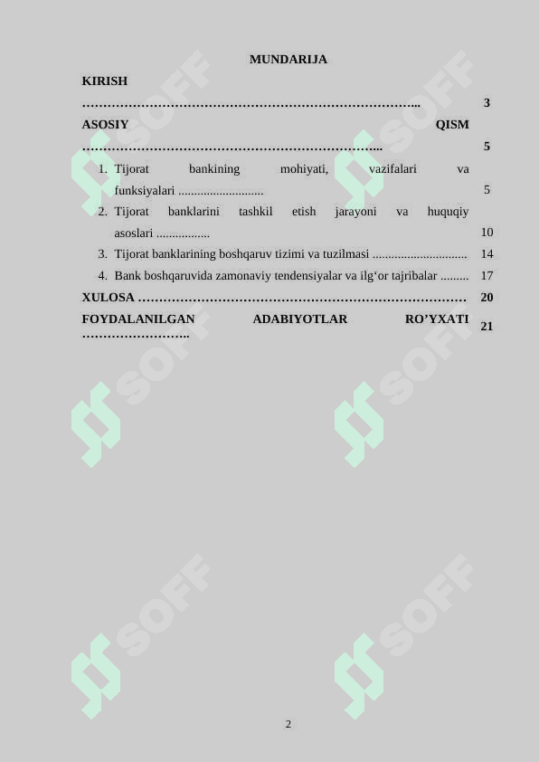 Tijorat bankini tashkil qilish va boshqarish tizimi 2