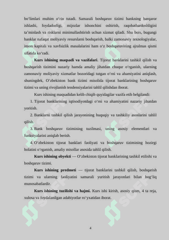 Tijorat bankini tashkil qilish va boshqarish tizimi 4