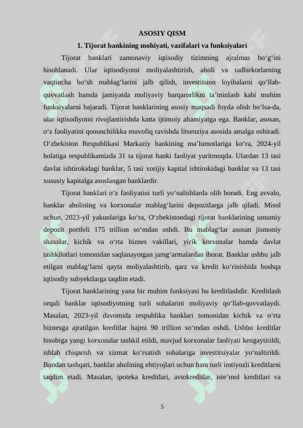 Tijorat bankini tashkil qilish va boshqarish tizimi 5