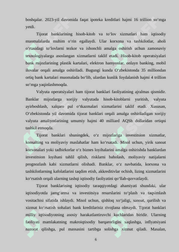 Tijorat bankini tashkil qilish va boshqarish tizimi 6